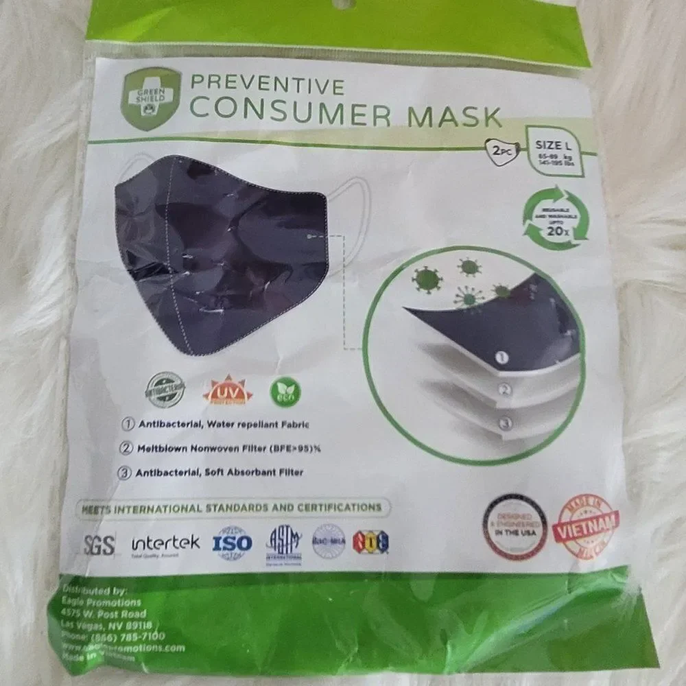 GREEN SHIELD Preventive Mask 2 Pieces Large